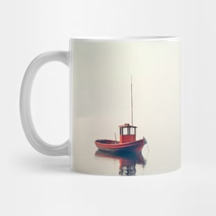 Tranquil Water Boat Serene Landscape Mug